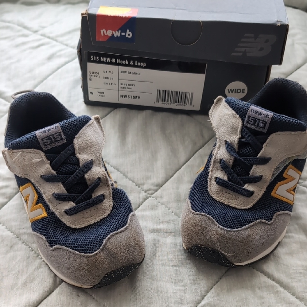 New Balance Kids' Blue and Gray Sneakers